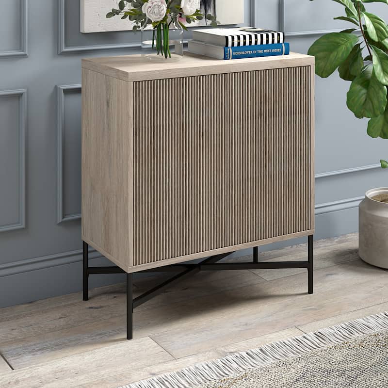 Brighton 28" Wide Rectangular Accent Cabinet - 28" Wide - Antiqued Gray Oak