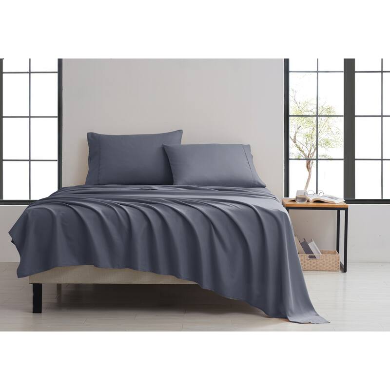 Kathy Ireland Twill Weave Luxury 4-Piece Sheet Set - King - Grey