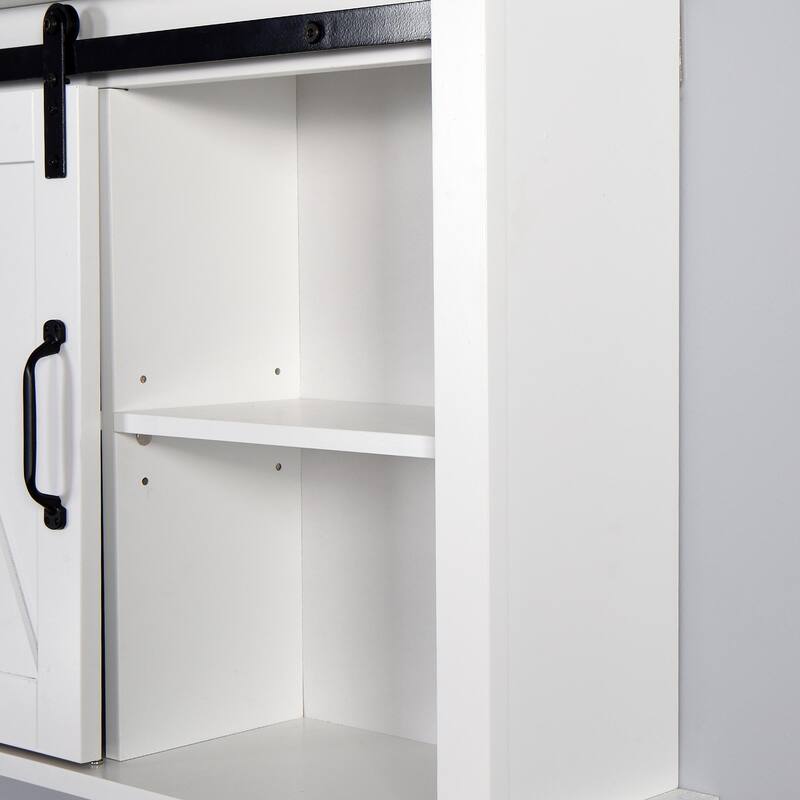 Bathroom Wall Cabinet with 2 Adjustable Shelves with a Barn Door