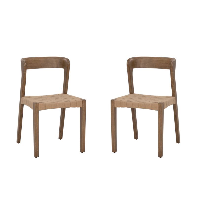 Maura Woven Brown Size Chair Set of 2