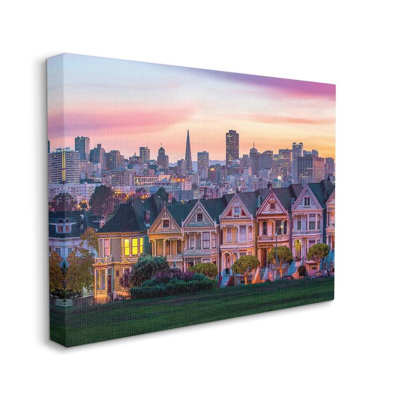 Stupell San Francisco California Sunset Cityscape Architecture Canvas Wall Art Design By Dave Gordon - 16 x 20