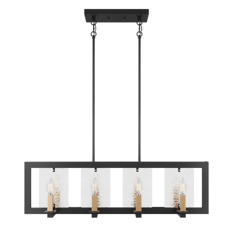 Farmhouse Black Chandelier Rectangle 8-Light Dining Room Lighting Fixture
