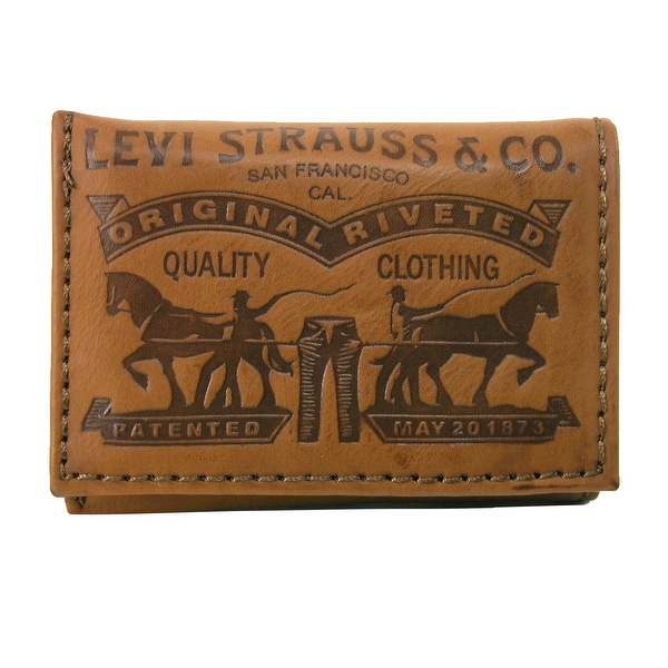 Levis Men's Leather Embossed Trifold Wallet - One size