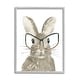 preview thumbnail 8 of 25, Stupell Baby Bunny with Large Glasses Children's Woodland Animal Framed Wall Art - White 11 x 14 - Grey