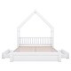 preview thumbnail 16 of 14, Kids Bed Queen Size House Platform Bed with Guardrail and 2 Drawers