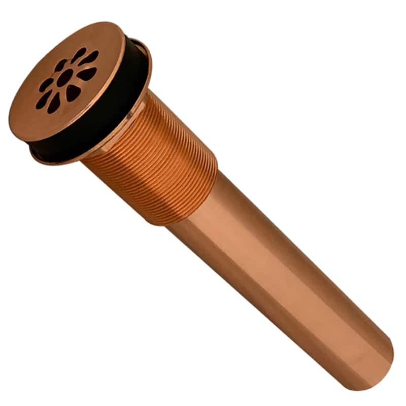 1.5-in Non-Overflow Grid Bathroom Sink Drain in Polished Copper (D-207PC)