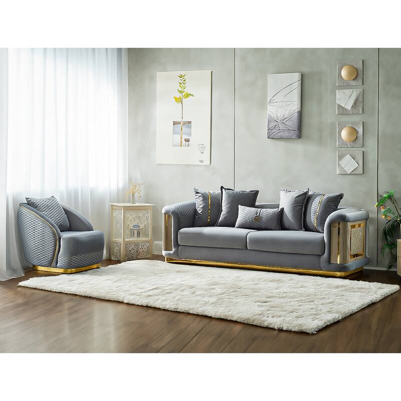 Evelance Modern Upholstered 93'' Velvet Pillow Back