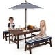 preview thumbnail 1 of 8, Gymax Kids Picnic Table Outdoor Wooden Table & Bench Set w/ Removable Blue