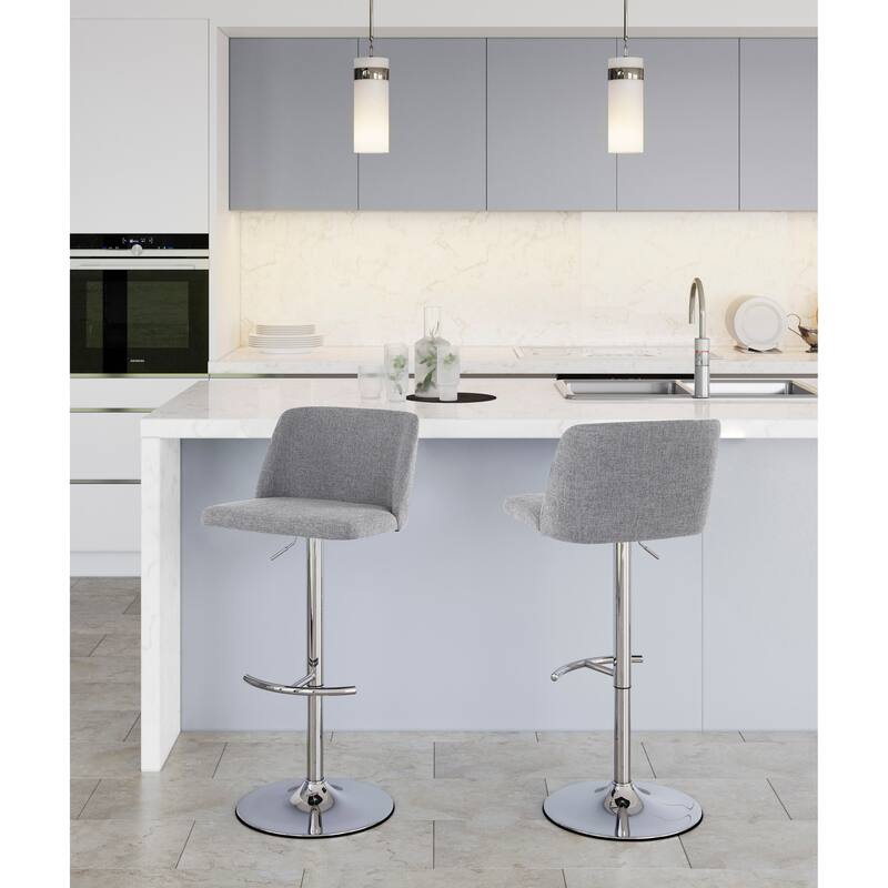 Strick & Bolton Oscar Adjustable Bar Stool with Rounded T Footrest (Set of 2)