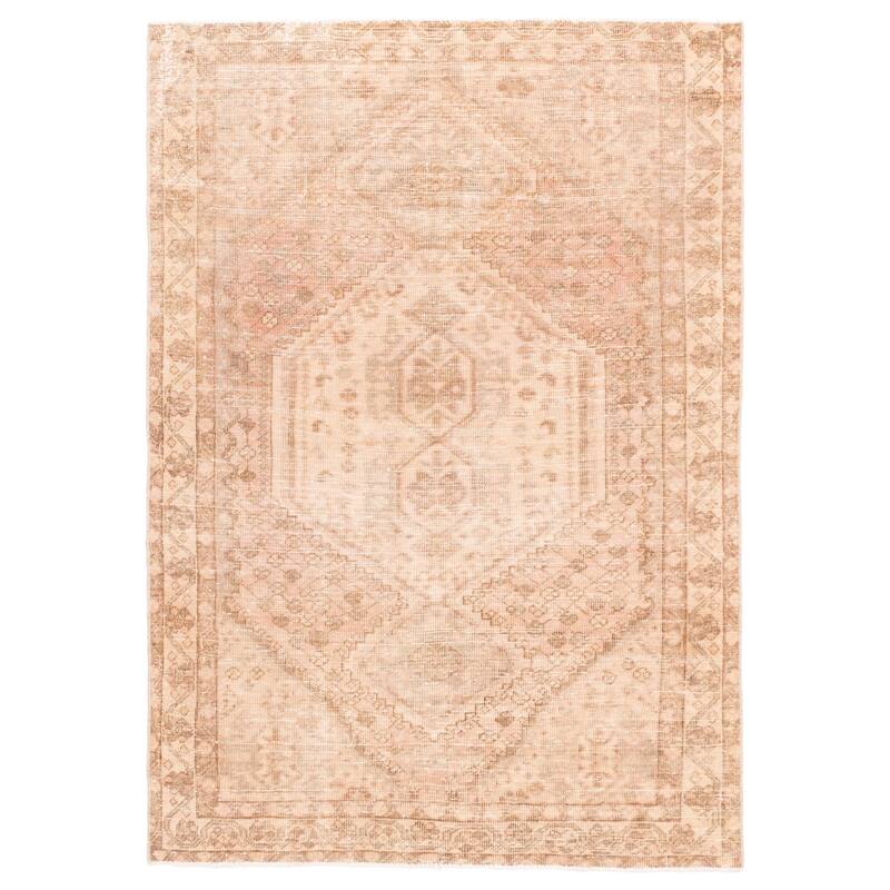 ECARPETGALLERY Hand-knotted Antalya Vintage Copper Wool Rug - 4'7 x 6'7