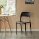 Modern Molded Plastic Outdoor Dining Chair with Open Curved Back