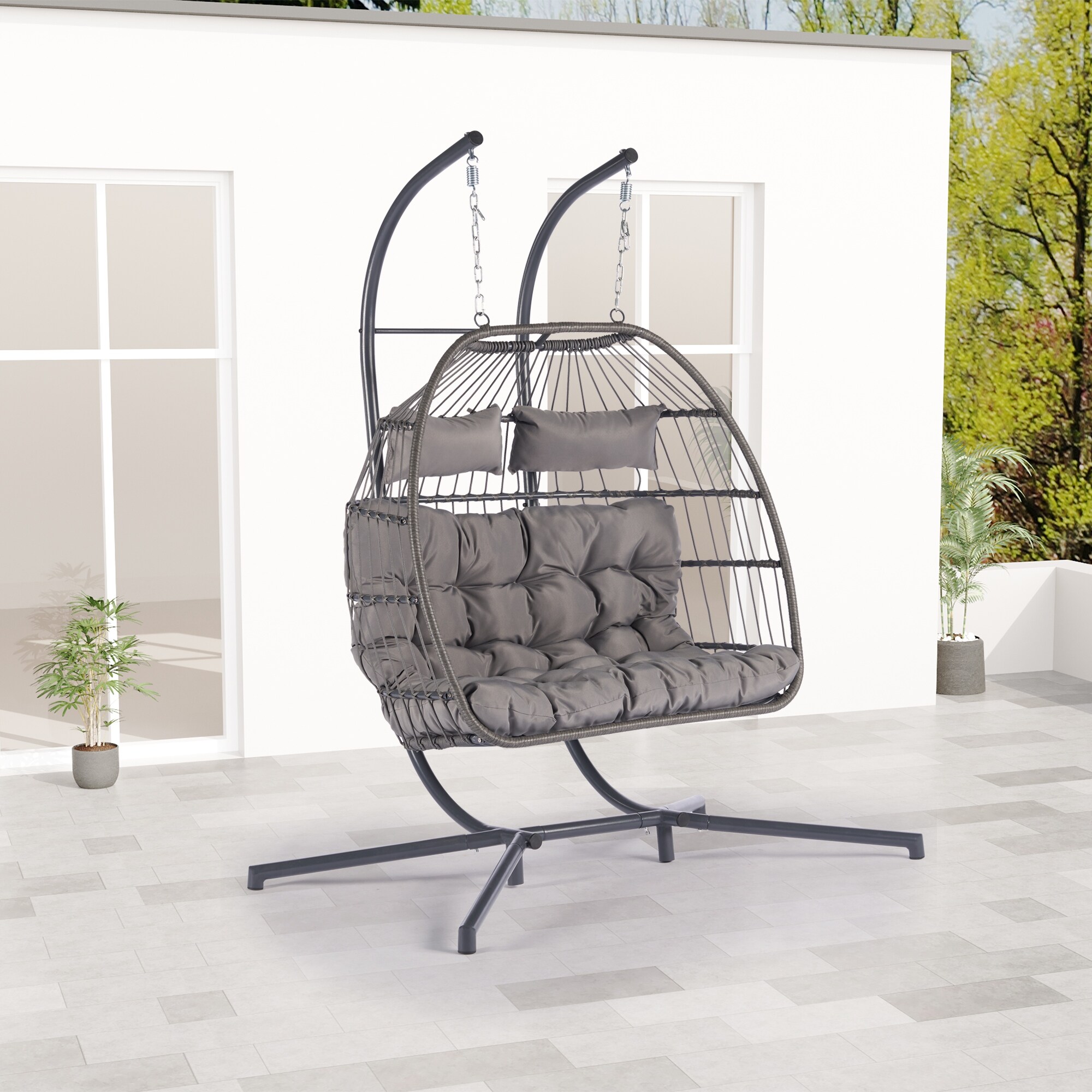 Garden double egg chair clearance