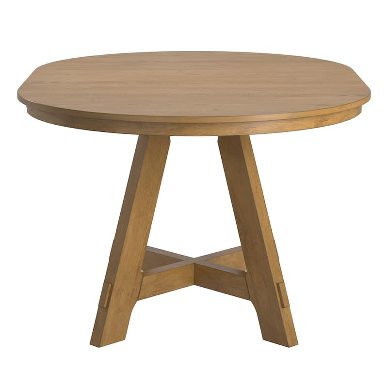 Harstad Wood Finish Extendable Round Dining Table by iNSPIRE Q Modern