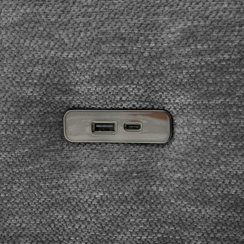 U Shaped Modular Sectional Sofa with Movable Ottoman, Chenille Upholstered 5-Seater Sofa with 2 USB Ports & Phone Holder