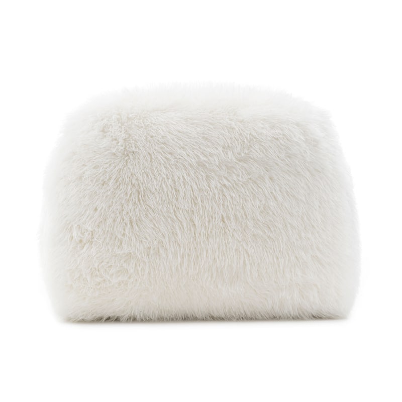 Furniture of America Cynra Modern 45-inch Faux Fur Swivel Arm Chair with Ball Pillow
