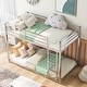 preview thumbnail 15 of 27, Twin over Twin Modern Design Metal Bunk Bed, Low Bunk Bed with Ladder, Easy Assembly, Metal Frame Construction, Black