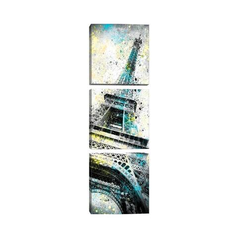 iCanvas "Modern Art Eiffel Tower Splashes I" by Melanie Viola 3-Piece Canvas Wall Art Set