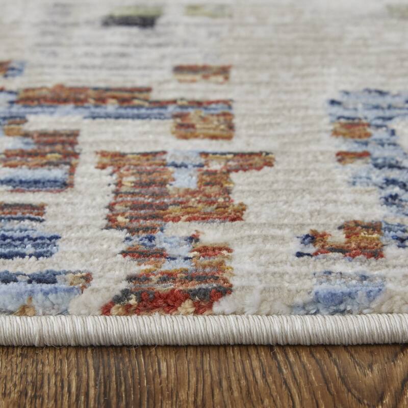 HomeRoots Abstract Casual Runner Area Rug - 87.00 in. x 30.00 in. x 0.47 in.