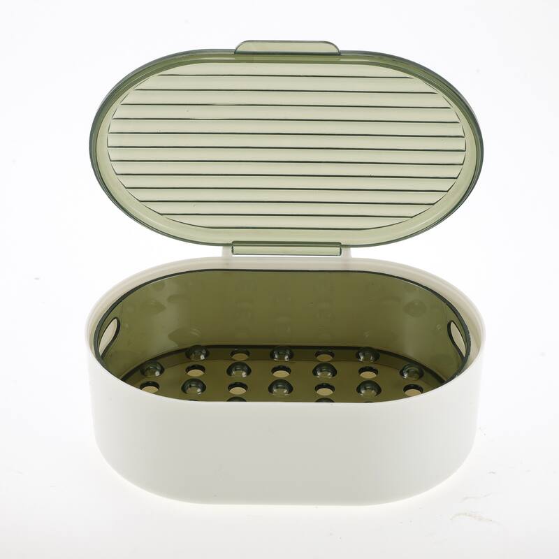Portable Double Layer Soap Dish for Bathroom 5.91"x4.33"x2.17" 1 Pc
