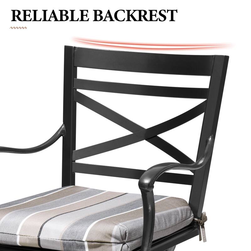 Outdoor Indoor Patio Bar Stools Aluminum Swivel Bar Chair with Sunbrella Cushion