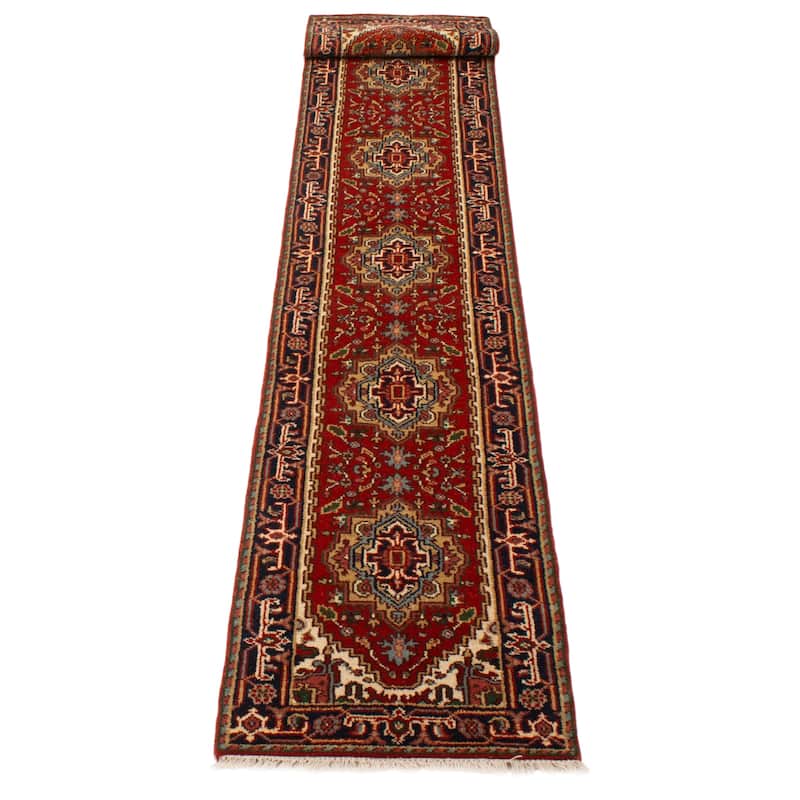 ECARPETGALLERY Hand-knotted Serapi Heritage Red Wool Rug - 2'7 x 29'8