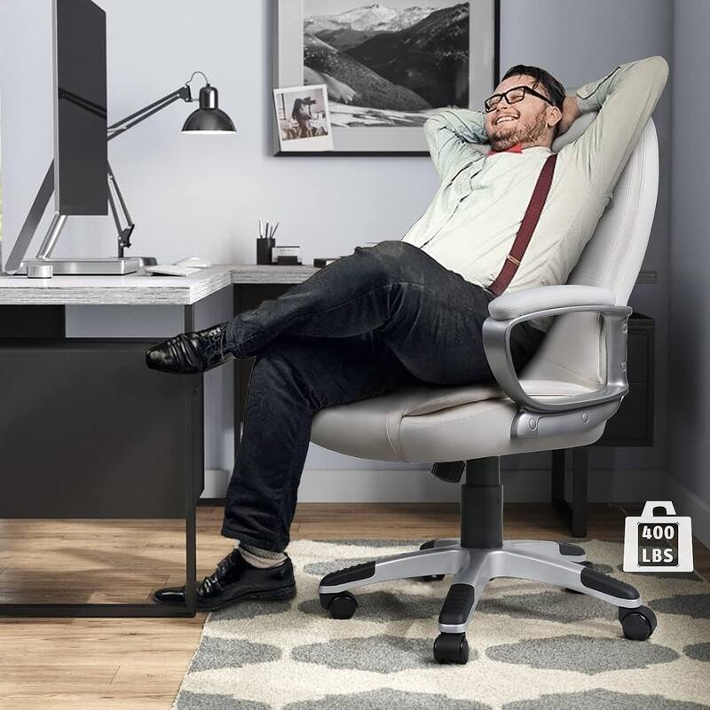 Bossin Big and Tall Office Chair High Back Executive Chair Ergonomic Adjustable Executive Leather Chair,400lbs
