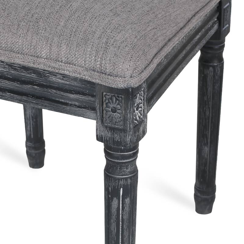 French Dining Chairs Set of 2, Rattan Farmhouse Upholstered Dining Chairs with Backrest and Wood Frame for Living Room, Kitchen