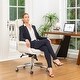 preview thumbnail 15 of 28, Glitzhome 48-inch Mid-century Adjustable Swivel Faux Leather Office Chair