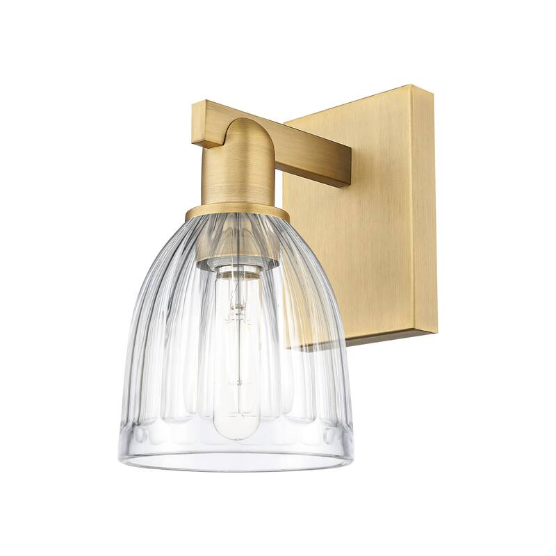 Innovations Lighting 716-1W-12-6 Brookfield Sconce Brookfield 12" Tall - Brushed Brass / Clear
