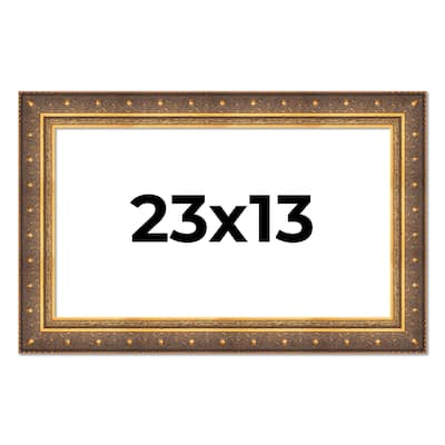 23x13 Frame Vintage Gold Solid Wood Picture Frame | 2.5 Inch Moulding