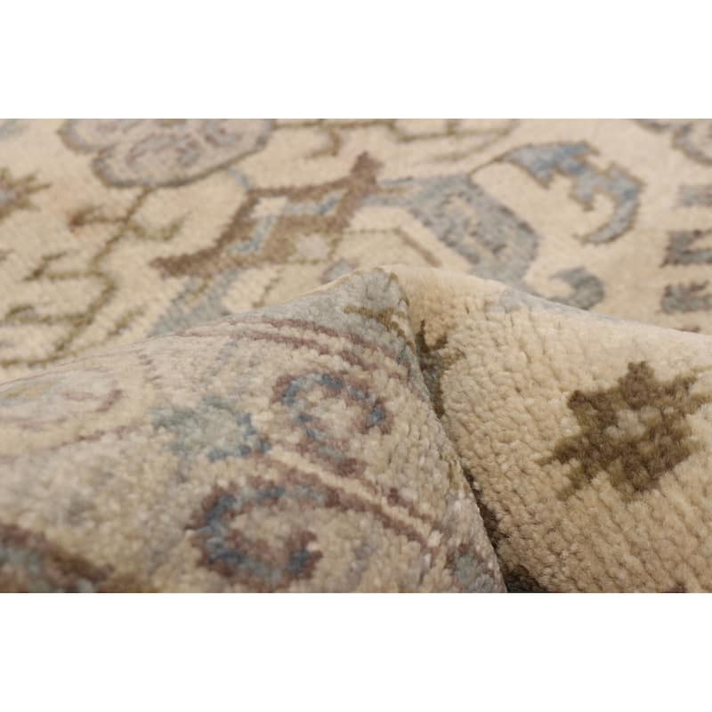ECARPETGALLERY Hand-knotted Finest Agra Jaipur Ivory Wool Rug - 2'7 x 7'10