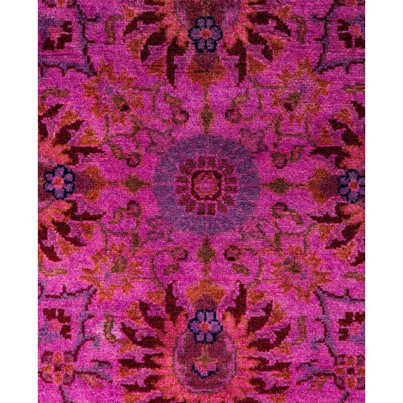 Overdyed One-of-a-Kind Hand-Knotted Area Rug - Purple - 4' 1" x 4' 1"