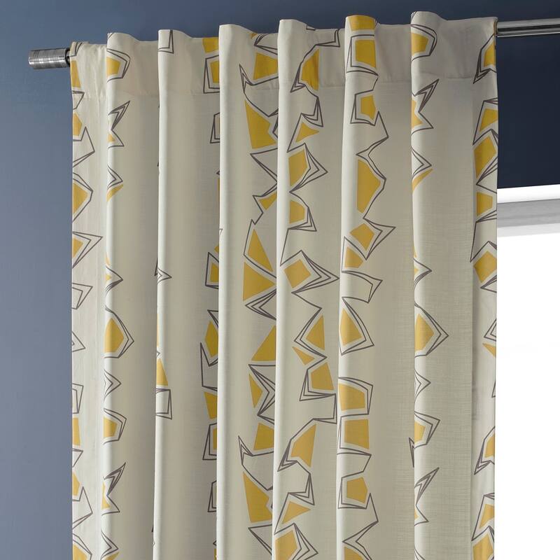 Exclusive Fabrics Textured Cotton Printed Curtains for Bedroom and Living room (1 Panel)