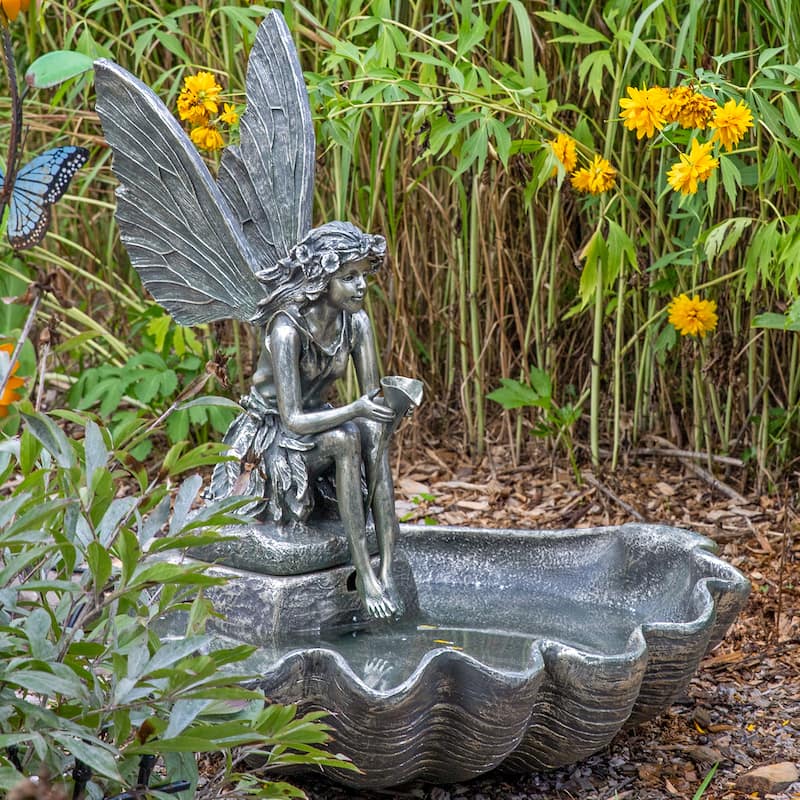 Fairy Shell Outdoor Water Fountain Garden & Backyard Feature - 30"