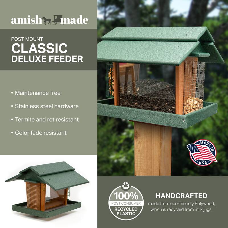 OUTDOOR LEISURE PRODUCTS Model GM2-1TGC Classic Deluxe Bird Feeder Made with High Density Poly Resin