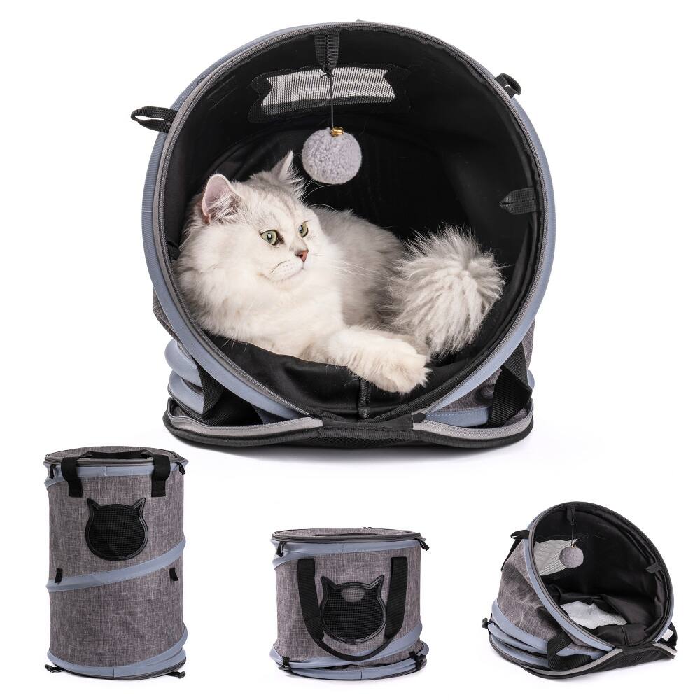 3 in 1 Cat Bed, Foldable Tunnel Pet Travel Carrier Bag Toy Cat Bed