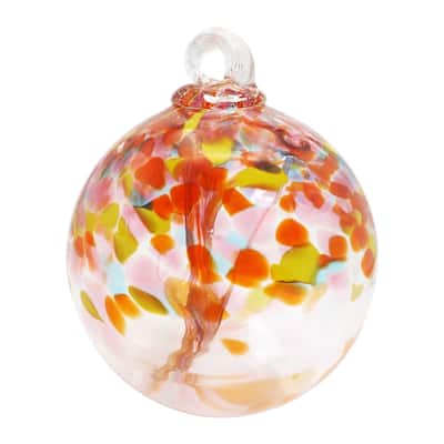 Tree of Life - Eden Hand Blown Art Glass Ornament-4"D - 4 inch