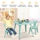 preview thumbnail 8 of 8, Gymax 3 Pcs Kids Dining Set Square Table & 2 Armchairs Play Learn