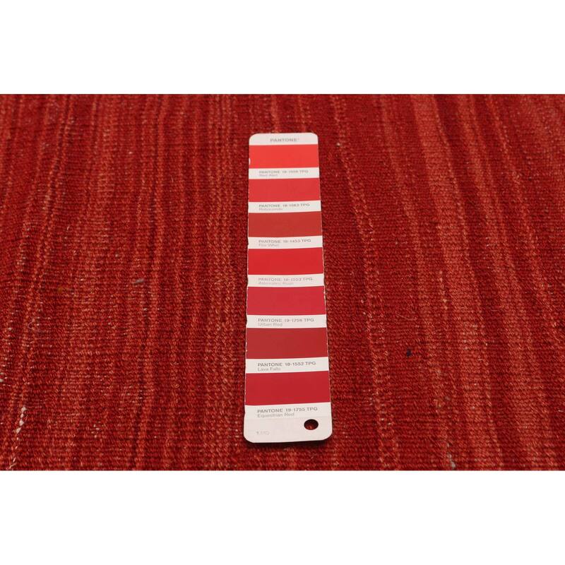 ECARPETGALLERY Flat-Weave Ankara FW Red Wool Kilim - 7'4 x 9'11