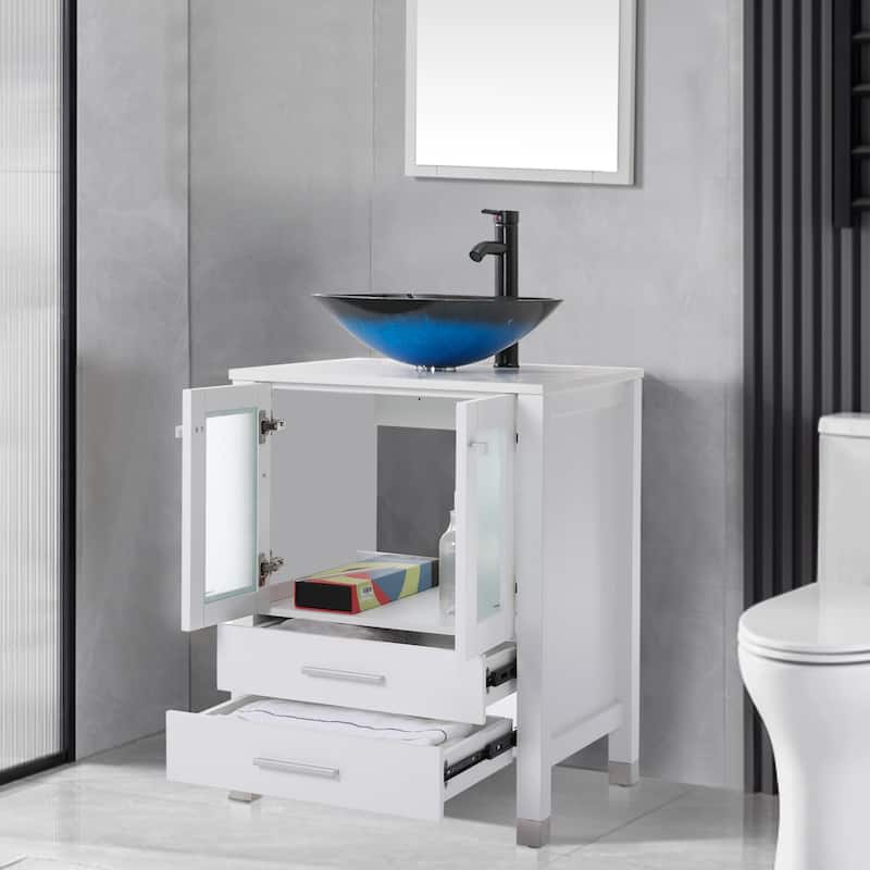 24" Bathroom Vanity with Sink Set Storage Cabinet Combo