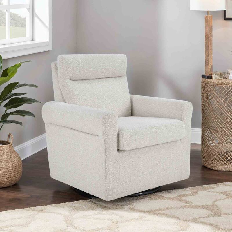 Convenience Concepts Take a Seat Olivia Swivel Accent Armchair - Boucle Oatmeal