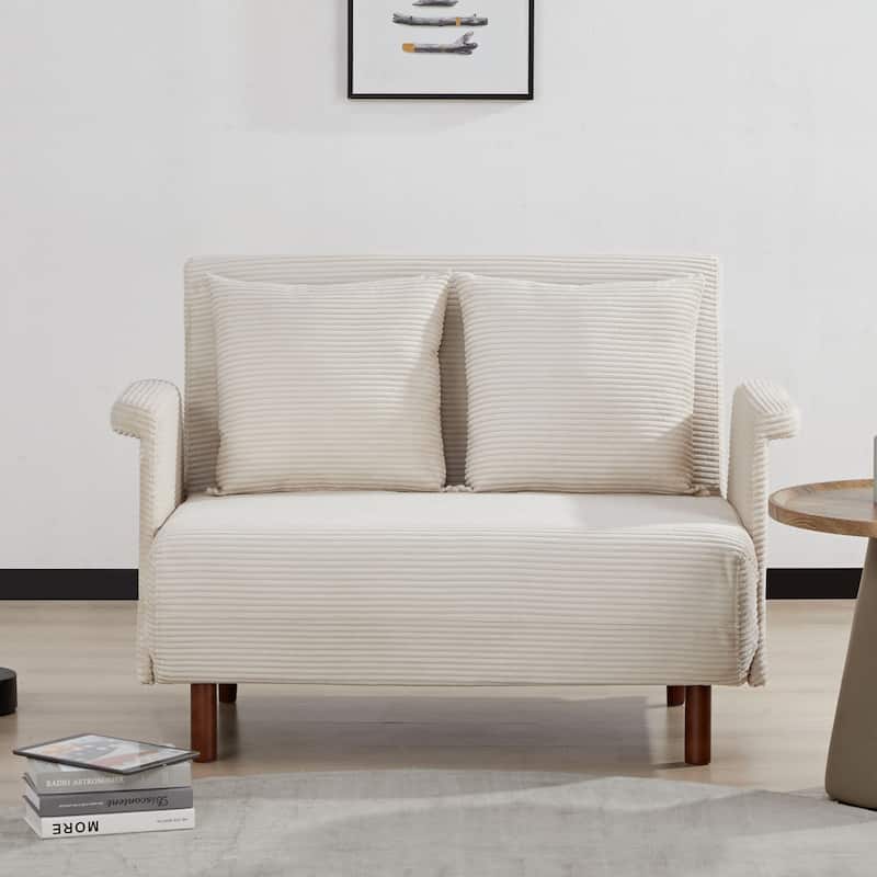 Artdeco Home - Boston & Cypress Convertible Futon Chair - Beige - Twin
