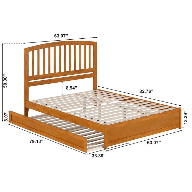 Lucia Platform Bed with Panel Footboard and Twin XL Trundle