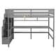 preview thumbnail 7 of 20, Full Size Solid Wood Loft Bed with Built-in Desk, Bookshelves and Storage Staircase