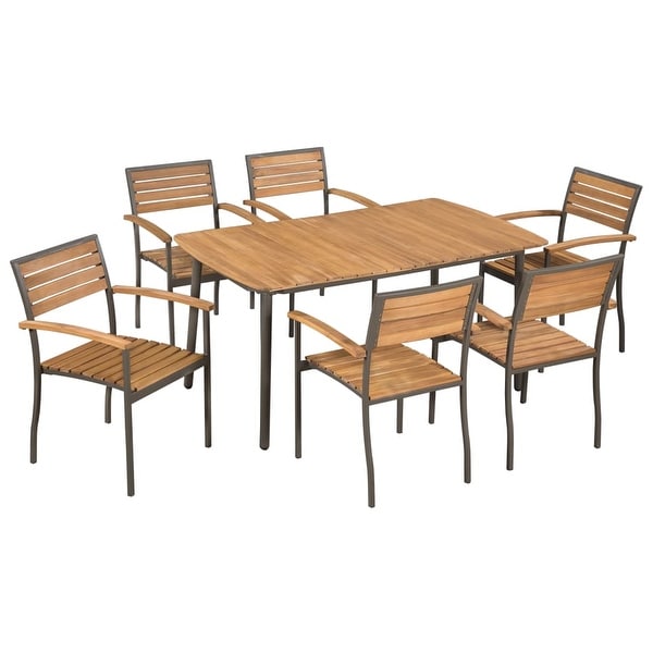 vidaXL Solid Acacia Wood Outdoor Dining Table Patio Garden Terrace Furniture 
