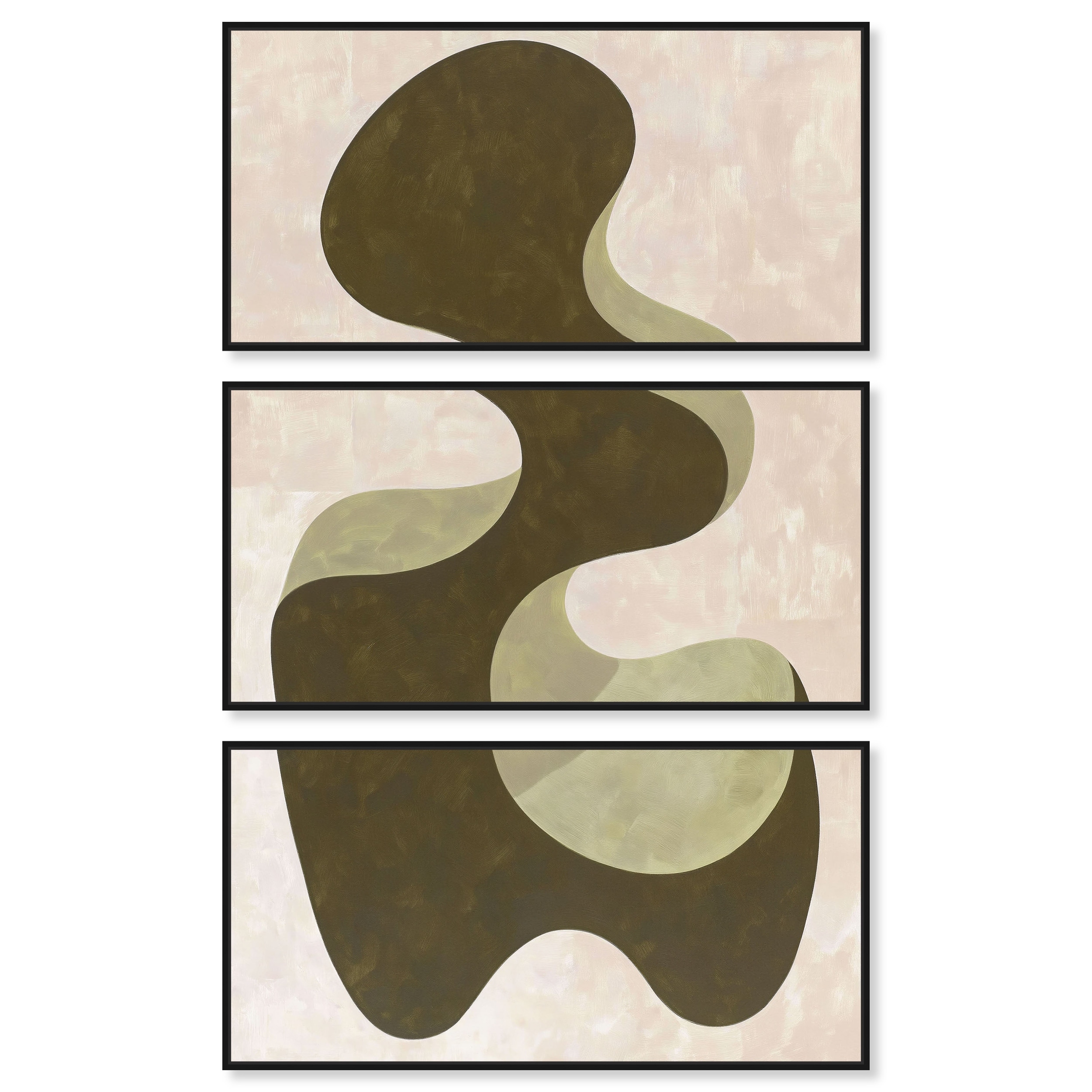 Organic Curvature III Modern Boho Art Set Framed Canvas by Art Remedy