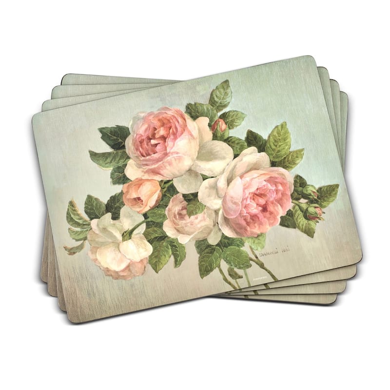 Pimpernel Set of 4 Antique Roses Collection Placemats - 11.7 in x 15.7 in