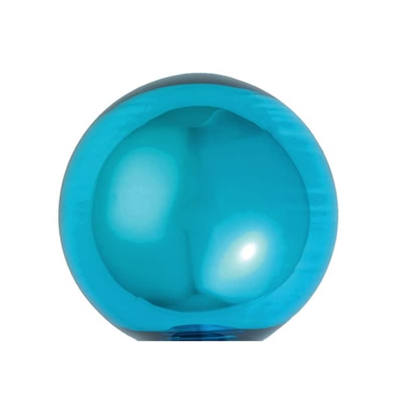 12ct Turquoise Blue Gold Shiny Glass Christmas Ball Ornaments 2.75"