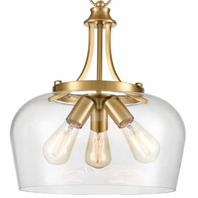 Madinari 3-Light Modern Ceiling Pendant Light Clear Glass Pendant Lighting