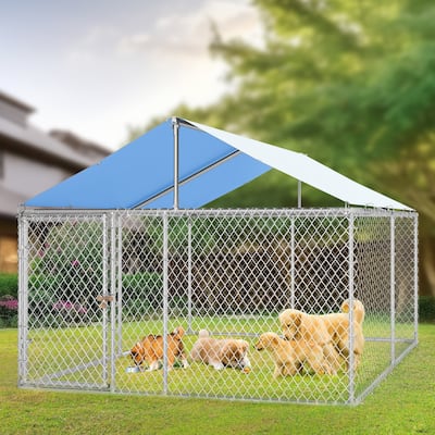 Moasis Large Dog Kennel, Heavy Duty Outdoor Dog Kennel, Dog Playpen, Dogs Run with Roof